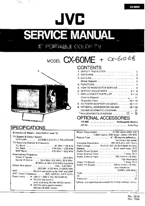 Jvc Model Cx 60us Service Manual